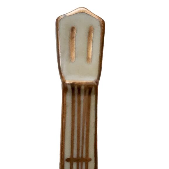 Vintage Porcelain Japanese Music Box Trinket Violin Flower Shaped Lego Brand - Picture 14 of 16